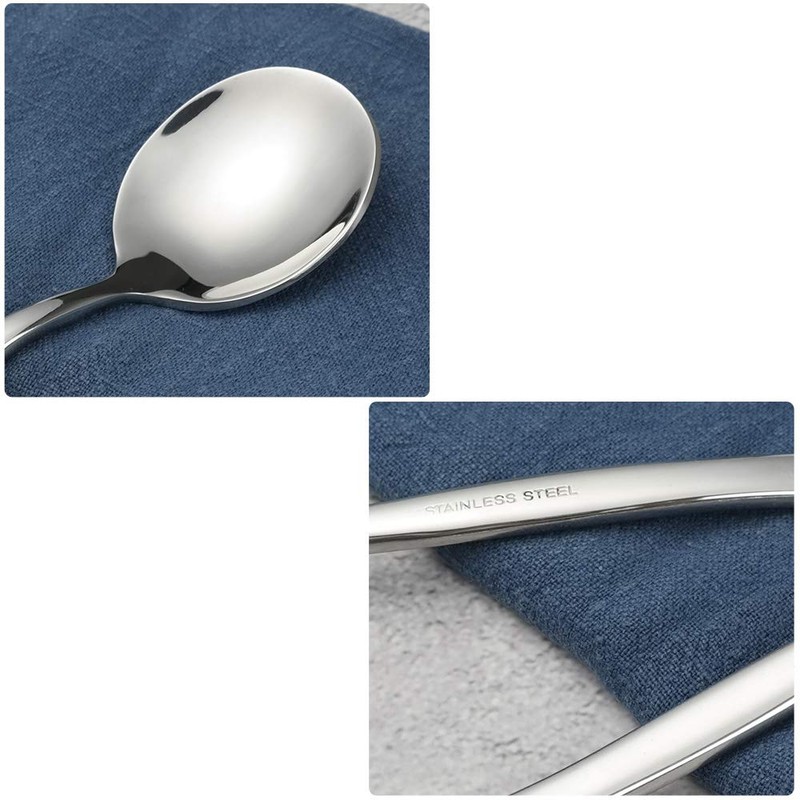 Xowine 12-Piece Stainless Steel Round Spoon, Soup Spoon