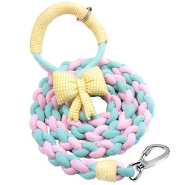 4FT Heavy Duty Braided Rope Dog Leash, Soft Cotton Design with Locking Clip for Medium & Large Dogs – Ideal for Walking & Training (Butterflies)