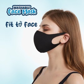 HD Novelty Pack of 5 Face Mask Washable Reusable Dustproof Cloth Mouth Cover Covering For Women Outdoors Indoors Cycling (5, Sky Blue)