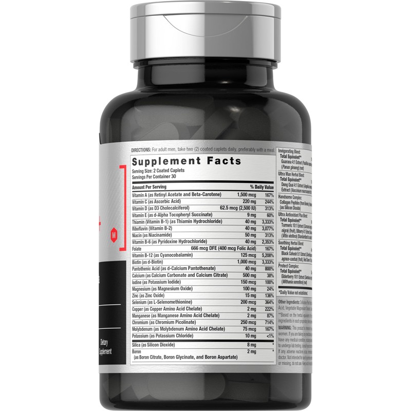 Horbäach Mens Multivitamins 50 Plus | 60 Caplets | with