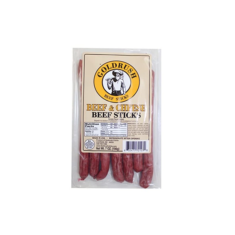 Gold Rush Beef Sticks 7oz. Package (Beef & Cheese)