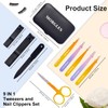 MORGLES Tweezers Set, Professional Nail Clippers and Tweezer Kit for