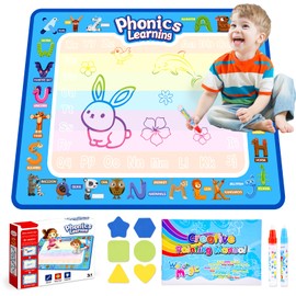 Gifitizi Water Doodle Mat, Toy from 1 2 3 4 Years Children's Toy from 1 2 3 4 Years Painting Mat with Water Pen Gift Girls 2-4 Years Water Colouring Book Toy Boy 1-4 Years 78 x 58 cm