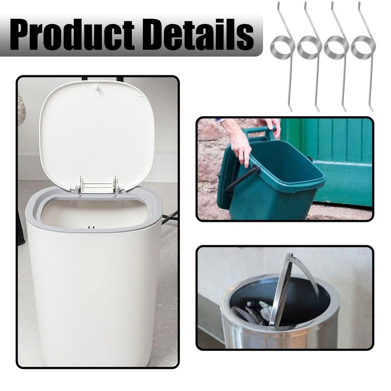 LvYiLinggg 4pcs 0.9*7mm Torsion Spring Trash Can Adjustable 3 Coil
