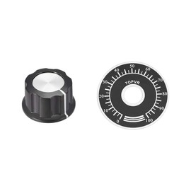 sourcing map Plastic Potentiometer Rotary Knob 6mm Insert Shaft with 40mm 0-100 Dial Face Plate 1pcs