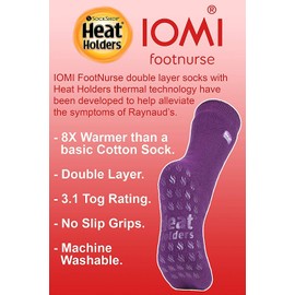 IOMI Footnurse | SockShop | Heat Holders | Thermal Slipper Socks | Supports Raynauds | Double-Layer Warmth | TOG 3.1 | 1 Pair | Men's Size 6-11UK 7-12US | Black 1pr
