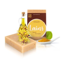 SOHO Naturkosmetik Shower Soap "Lains" • Solid Shower Gel with Almond & Witch Hazel • Vegan Soap for Body & Hands (95 g)