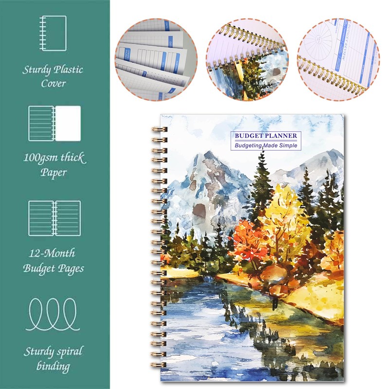 YMWALK A5 Budget Planner With Stickers, Undated Financial Tracker and