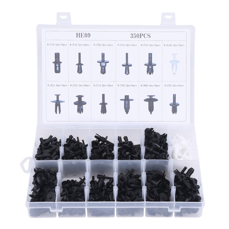 350pcs Assorted Car Body Plastic Push Pin Rivet Fasteners Trim