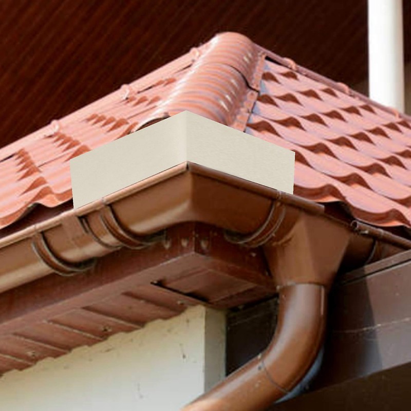 Bueyfolt 2Pcs 13.78" Rain Gutter Valley Splash Guards, Aluminum Gutter