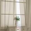 OVZME Taupe Sheer Curtains 63 Inches Long 2 Panels -