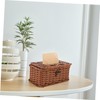 GLEAVI Handwoven Plastic Tissue Box Cover Rectangular Fake Rattan Tissue