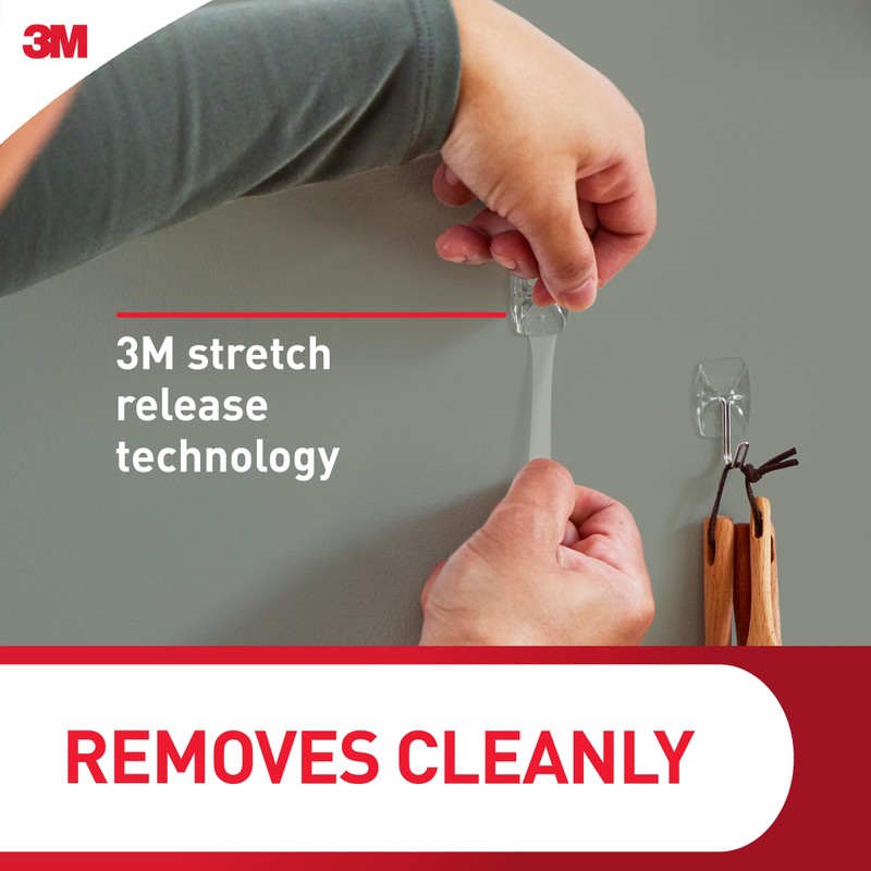 Command Small Clear Wire Toggle Hooks, 10 Hooks and 12