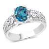 Gem Stone King 2.05 Cttw Oval London Blue Topaz Engagement