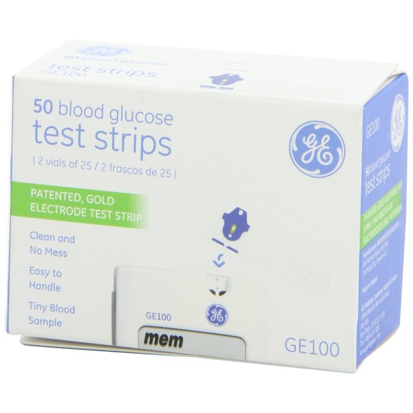 GE100 Blood Glucose Test Strips - 4/Boxes of 50 Strips = 200/Total Strips