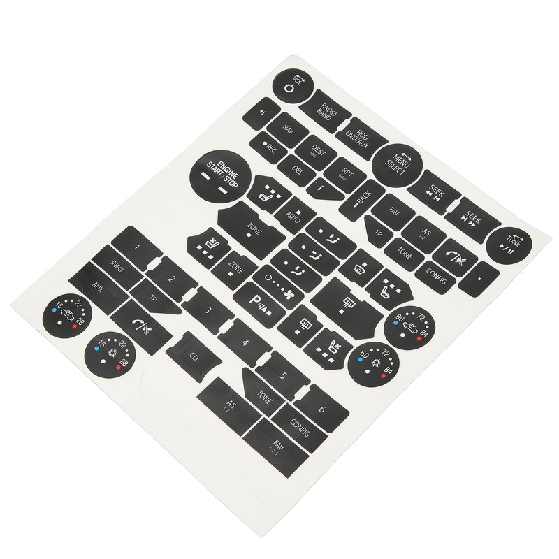 Car Interior Button Repair Decal Set Door Lock Button Decals