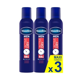 Vaseline Men Active Dry 48h 250ml (Pack of 3)
