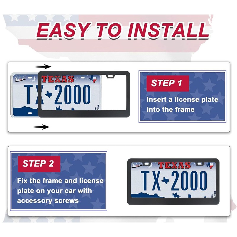 2Pcs Mountain License Plate Frames fit for Toyota 4runner, Mountain