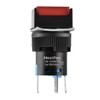Heschen 16mm Square Momentary Push Button Switch 1NO 1NC Red