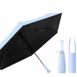 OUYESGL Mini Travel Umbrella Portable Compact Umbrellas for UV Sun & Rain Protection, Pocket Umbrella Lightweight Fits In Pocket, Bag for Men Women Boys Girls (Blue)