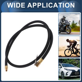 INFINAUTO Tire Inflator Extension Tube 51.18inch M8x0.8 7.8mm ID for Car Motorcycle Bicycle Air Pump Extend Hose Adapter Tire Valve Nylon Black Durable