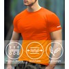 YumiDay Gym Shirt Men Moisture Wicking (Bright Orange,S)