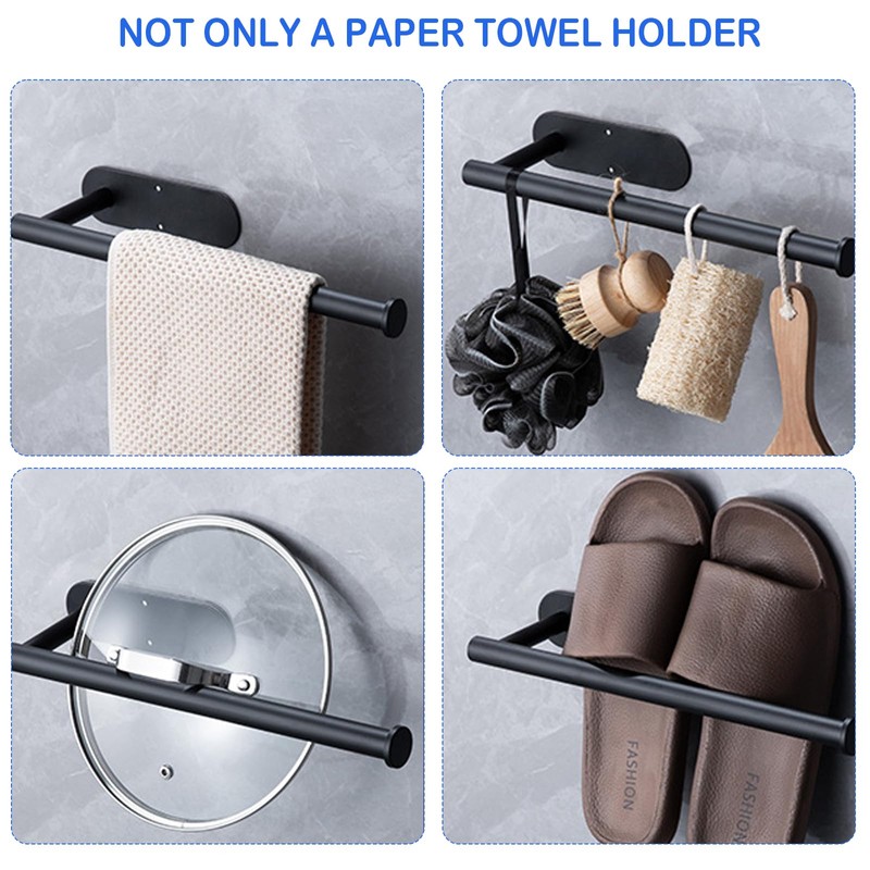 Stainless Steel Paper Towel Holder, Under Cabinet or Wall Mount,