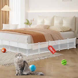 Under Bed Blocker for Pets 11.8" Height 330.7" Length in Total, Adjustable Bed Blockers to Keep Cats/Dogs Out from Under Beds Fit Queen, King Bed 3 Sides, Easy to Use, Transparent