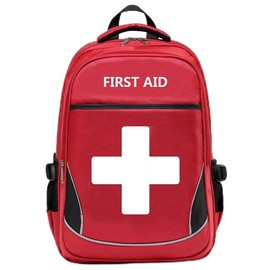 Camoredy First Aid Bag Empty Red Emergency Medical Bag First Responder Trauma Multi-Pocket Traveling Field Trips Camping Essentials (Red, 1 Piece)