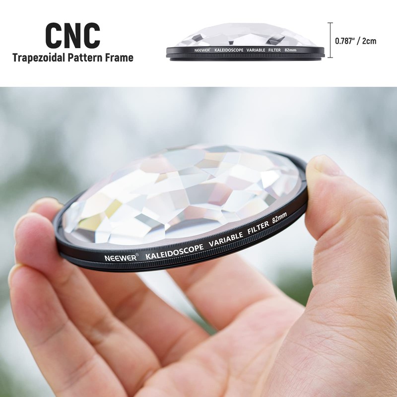 Neewer 82mm Kaleidoscope Prism Lens Filter, Photography Prism Crystal Glass
