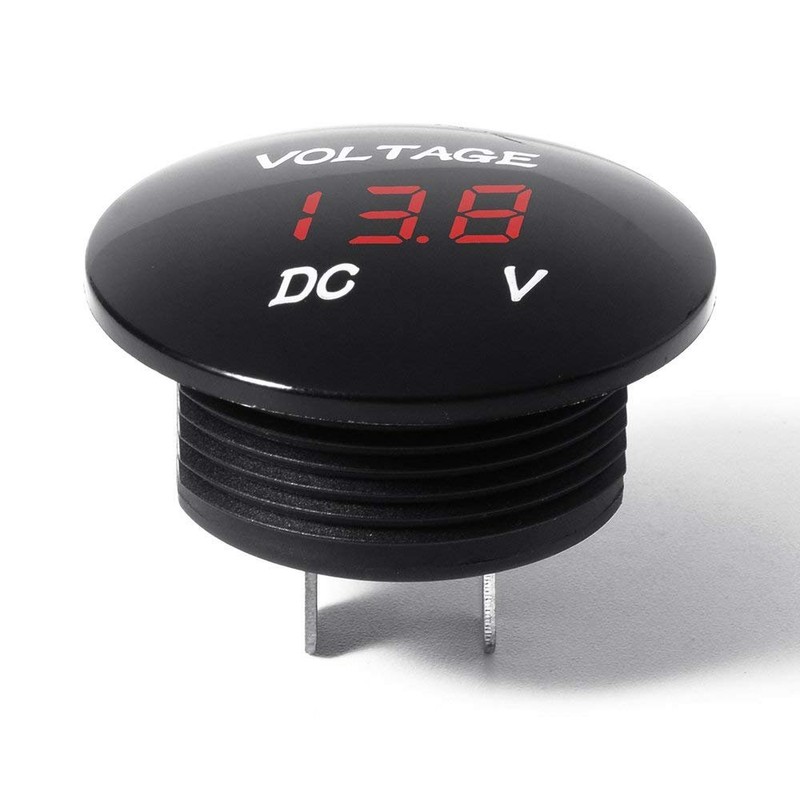 Waterproof Voltmeter, Mini Digital Display Voltage Meter DC 12V-24V Red