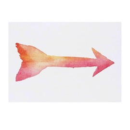'Watercolor Arrow' Temporary Tattoo - Water Resistant, Skin-Safe, Non-Toxic Transfer (TO00085759)
