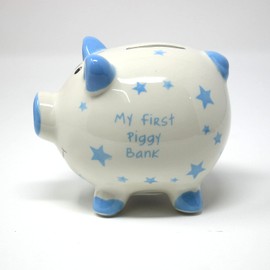 lesser and pavey Coin Bank, White & Blue