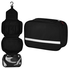 YYTECH Kulturbeutel zum Aufhängen, Herren Damen Kulturbeutel, Groß Kulturtasche mit 4 Fächern, Kosmetiktasche Groß Waschtasche Reise Waschbeutel Makeup Tasche Toilettentasche mit Haken für Reisen