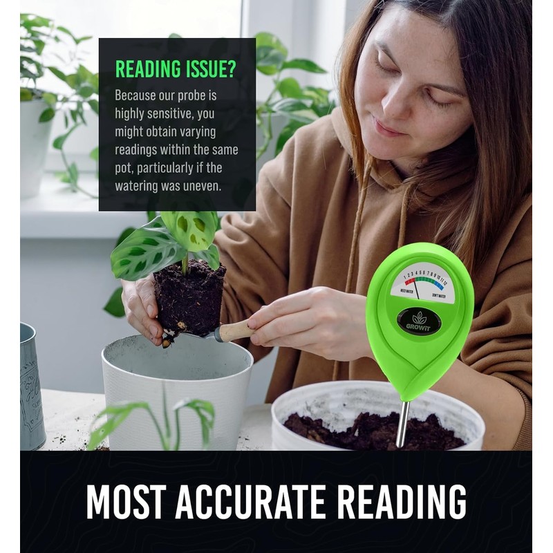 GROWIT Soil Moisture Meter for Plants - Plant Moisture Meter