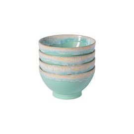 Costa Nova, Latte Bowls collection, Stoneware Tableware, Set 4 latte bowls, aqua, 6''