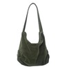ALUWU Corduroy Tote Bag for Women Zipper Casual Hobo Bags