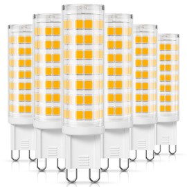 DiCUNO G9 LED Bulb Dimmable, 4W (40W Halogen Equivalent), 430LM, Warm White 3000K 120V Bi Pin Ceramic Base Light Bulbs for Chandelier, Home Lighting (6-Pack)