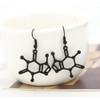 Caffeine Molecule Dangle Earrings Simple Happiness Neurotransmitter Organic Chemistry Structure