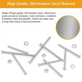 305 Pieces M3 x 30/35/40/45/50mm Machine Screws Nuts Washers Set, Sutemribor M3 Long Screws, M3 Phillips Pan Head Machine Screws Nuts Washers Assortment Kit, 304 Stainless Steel, Fully Threaded