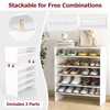 Tangkula 6-Tier Stackble Shoe Rack for Closet, Space Saving Wooden