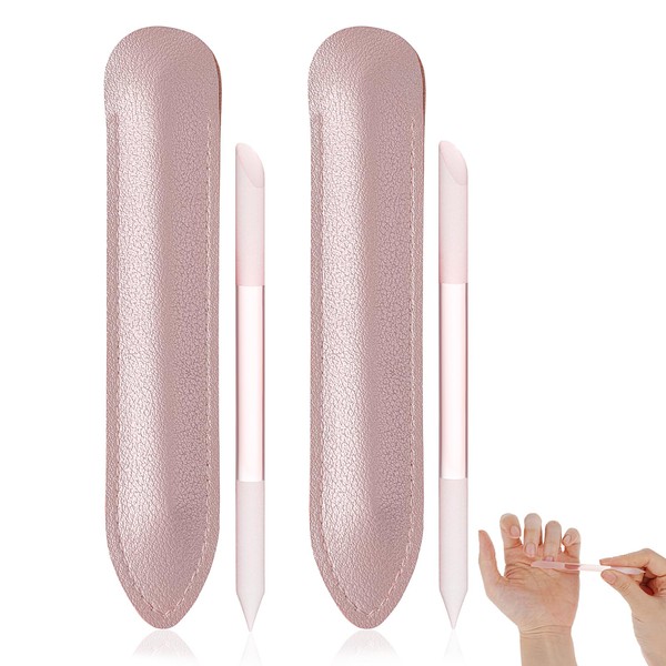 2 Pcs Glass Cuticle Pusher, Dual Ended Cuticle Remover Tool,