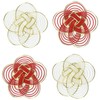 Tokyodo Red and White Chirashi Ume Knot Φ5cm 4-Piece Set