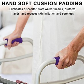 Peakloong 2pcs Set Walker Hand Grip Covers, Soft Padded Handles, for Wheelchairs and Walkers