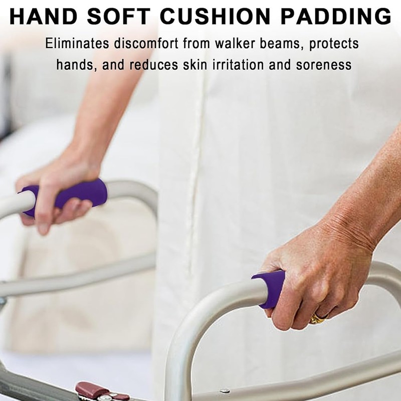 Peakloong 2pcs Set Walker Hand Grip Covers, Soft Padded Handles,