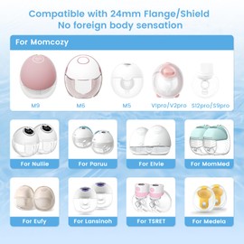 Breast Pump Flange Insert Compatible with Momcozy m5 Replacement Parts Momcozy s12 Pro Replacement Parts Spectra/Medela/Elvie/Tsrete/Eufy/Lansinoh Breast Pump 17mm Flange Inserts for Spectra 8PCS