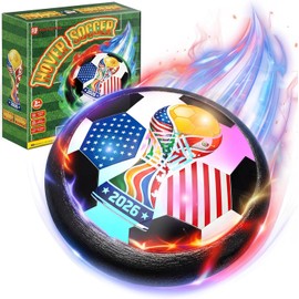 Light Up LED Hover Soccer Ball Toy for Kids – Indoor Air Floating Soccer Disk with Soft Foam Protective Bumper, Active Sports Game Birthday Gift for Boys and Girls Ages 3 to 12 Years Old