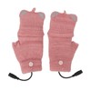 USB Heated Gloves Mitten Men Women Winter Knitted Fingerless Hand