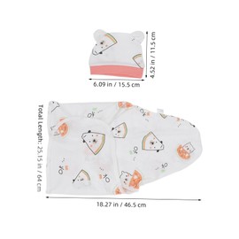 Totority 3Sets Sleep Sack with Hat Cotton Swaddle Wrap for Soft Receiving Blanket for Newborns for Nursery Use Versatile Swaddle for Sleeping Napping