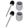 2sets Toilet Bowl Cleaner Brush Lockable Thread Convenient Practical Efficient